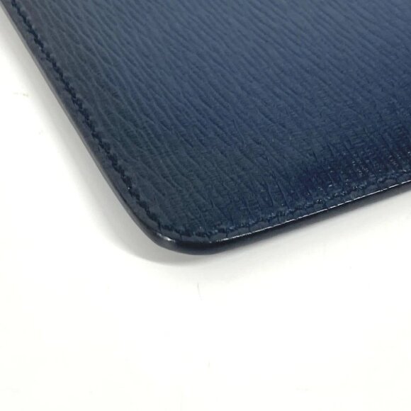 Salvatore Ferragamo logo Pouch with strap Clutch bag Leather Navy - Picture 9 of 16